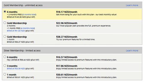 Screenshot of the FriendFinder prices