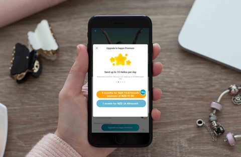 Screenshot of the Happn prices